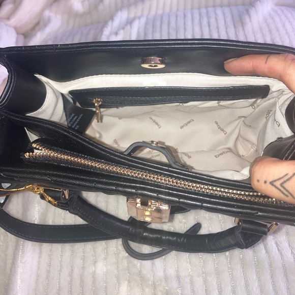 Bebe Elegant  Black Quilted Handbag NWT - Picture 5 of 7